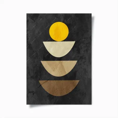 Póster composición geométrica minimalista con tonos tierra – Pixers®