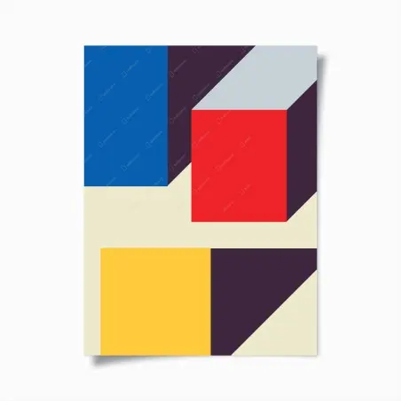 Póster composición geométrica en perspectiva – Pixers®