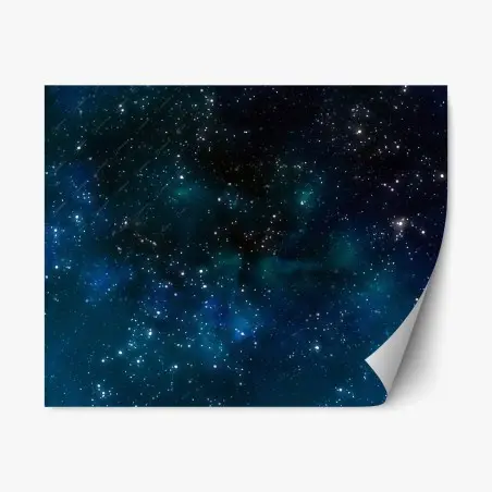 Pegatina reposicionable cielo estrellado con nebulosas azules – Pixers®