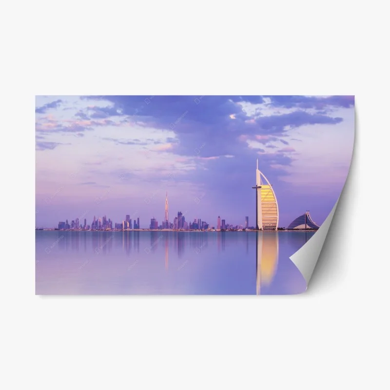 Pegatina reposicionable amanecer violeta en Dubai