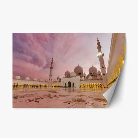 Pegatina reposicionable mezquita Sheikh Zayed al atardecer – Pixers®