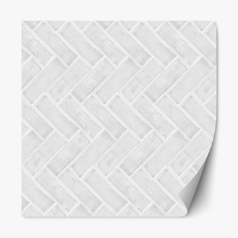 Pegatina reposicionable patrón en espiga de azulejos blancos