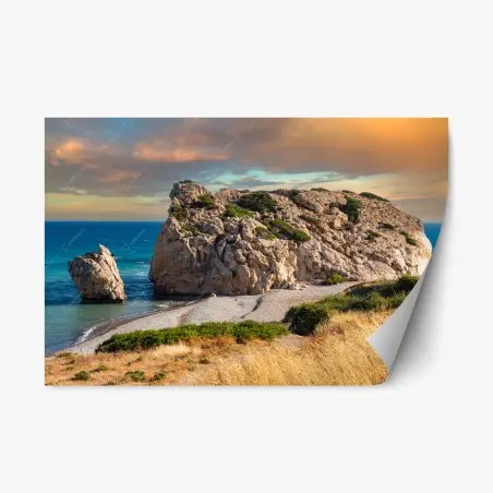 Pegatina reposicionable amanecer en la roca de Afrodita, Petra tou Romiou – Pixers®