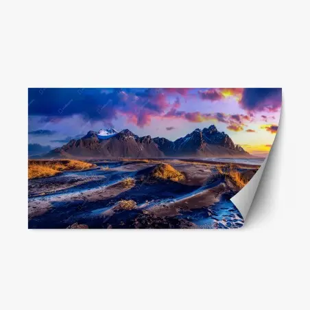 Pegatina reposicionable amanecer en Vestrahorn, Islandia – Pixers®