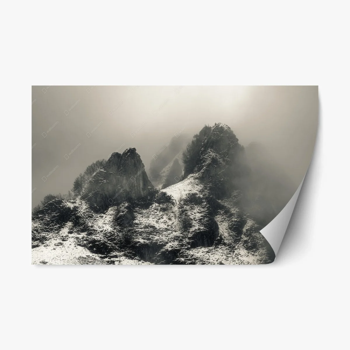 Pegatina reposicionable paisaje montañoso nevado entre niebla – Pixers® Pegatina reposicionable paisaje montañoso nevado entre niebla – Pixers®