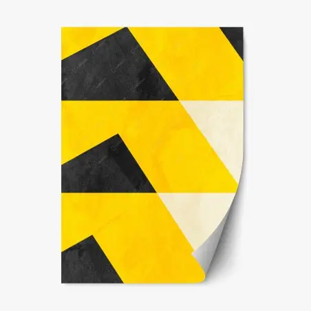Pegatina reposicionable diseño geométrico amarillo y negro – Pixers®