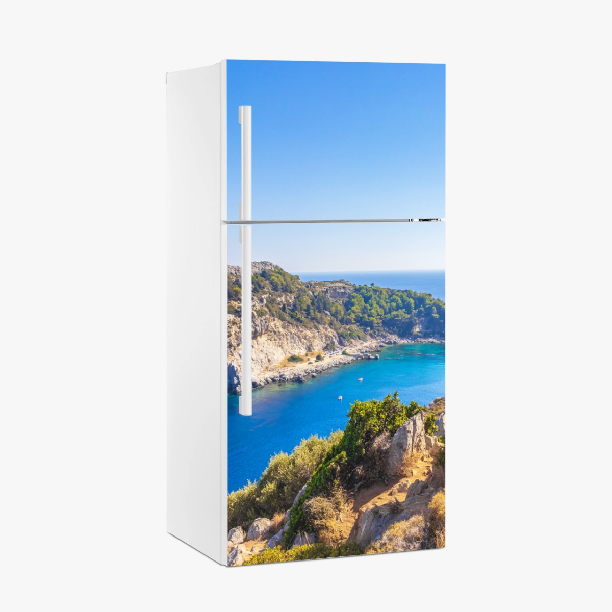 Pegatina para frigorífico bahía turquesa de Anthony Quinn en Faliraki, Rodas, Grecia – Pixers®