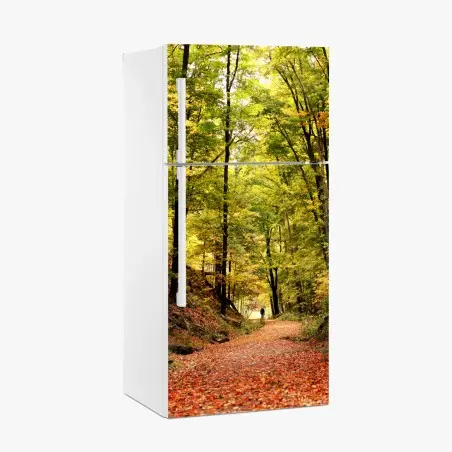Pegatina para frigorífico sendero otoñal en el bosque – Pixers®
