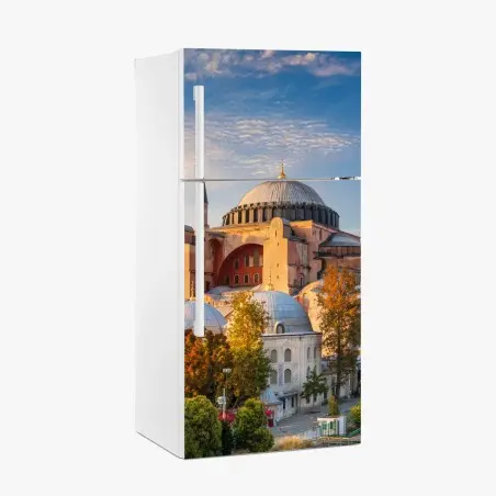 Pegatina para frigorífico amanecer sobre Hagia Sophia en Estambul – Pixers®