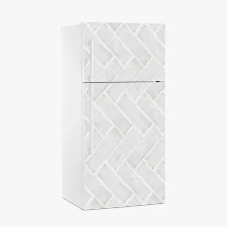 Pegatina para frigorífico patrón en espiga de azulejos blancos – Pixers®