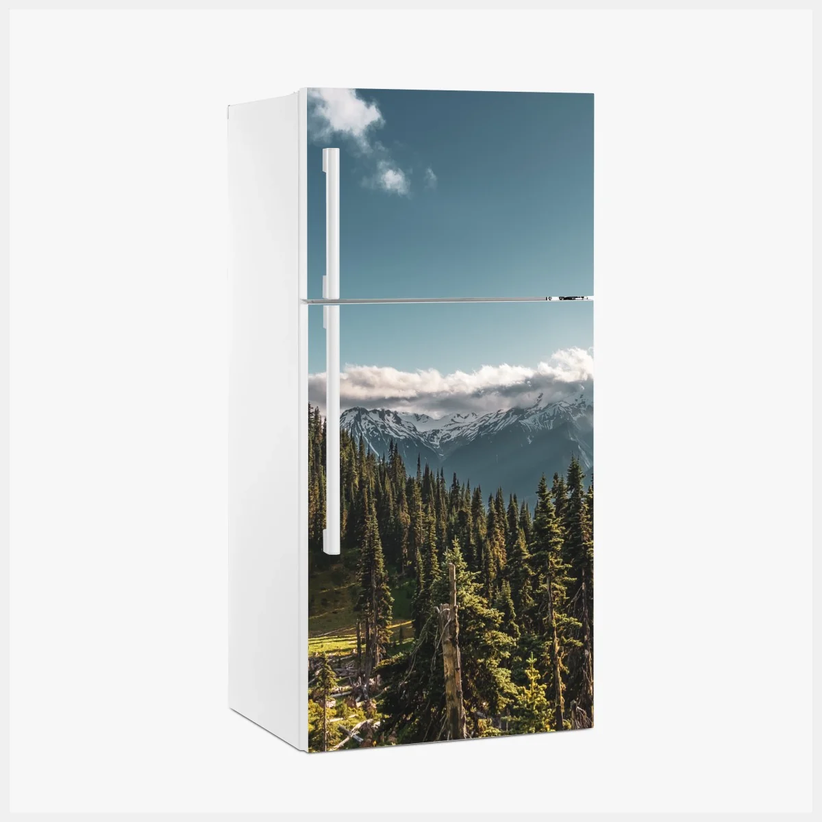 Pegatina para frigorífico paisaje alpino con bosque y picos nevados – Pixers® Pegatina para frigorífico paisaje alpino con bosque y picos nevados – Pixers®