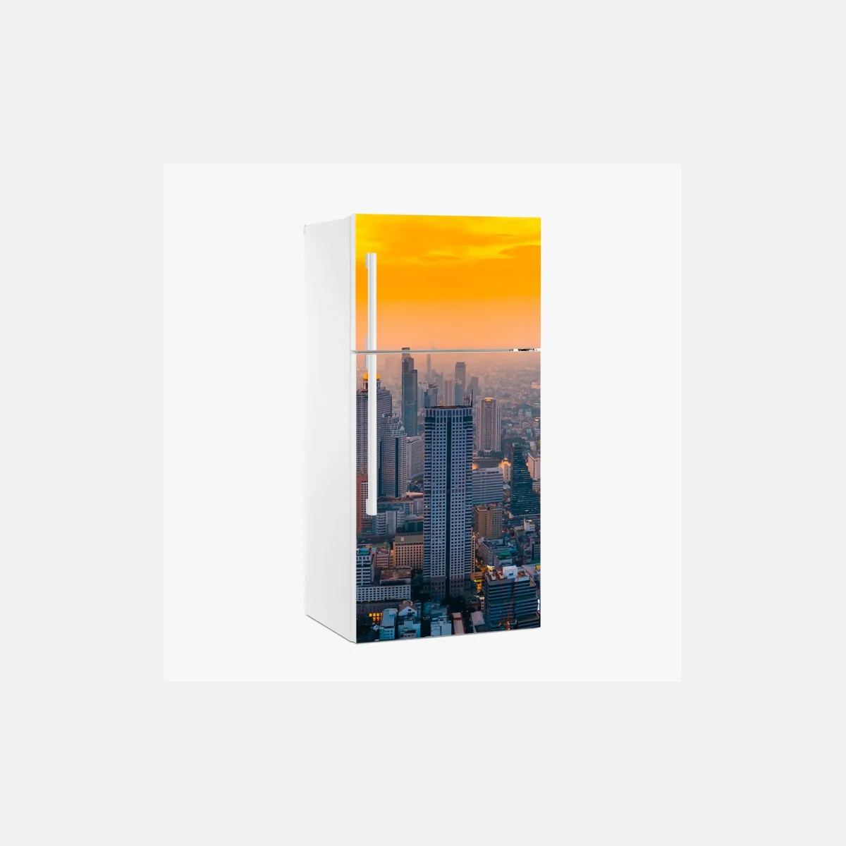 Pegatina para frigorífico panorámica urbana al atardecer – Pixers® Pegatina para frigorífico panorámica urbana al atardecer – Pixers®
