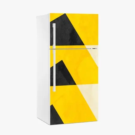 Pegatina para frigorífico diseño geométrico amarillo y negro – Pixers®