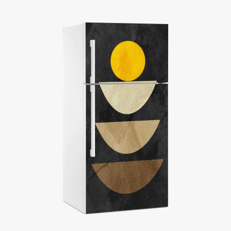 Pegatina para frigorífico composición geométrica minimalista con tonos tierra – Pixers®