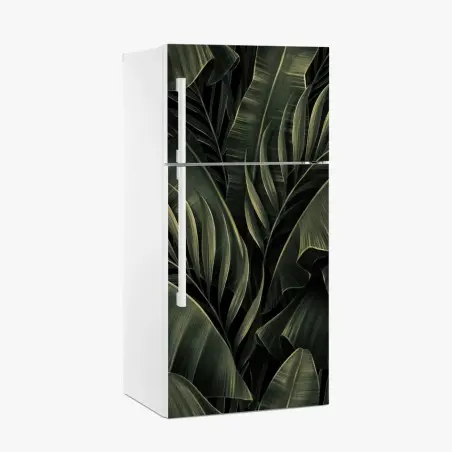 Pegatina para frigorífico hojas tropicales en verde oscuro – Pixers®