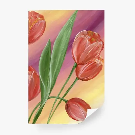 Fotomural tulipanes en tonos cálidos – Pixers®
