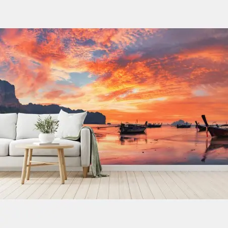 Fotomural puesta de sol en Ao Nang, Krabi, Tailandia – Pixers®