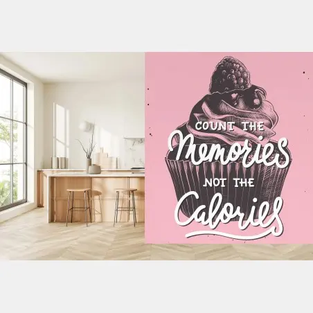 Fotomural arte motivacional con cupcake y mensaje inspirador – Pixers®