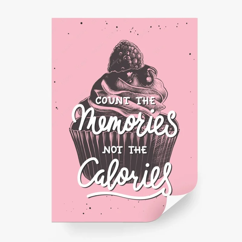 Fotomural arte motivacional con cupcake y mensaje inspirador