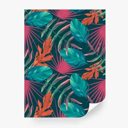Fotomural hojas tropicales en colores vibrantes – Pixers®