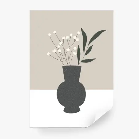 Fotomural flores delicadas en florero minimalista – Pixers®