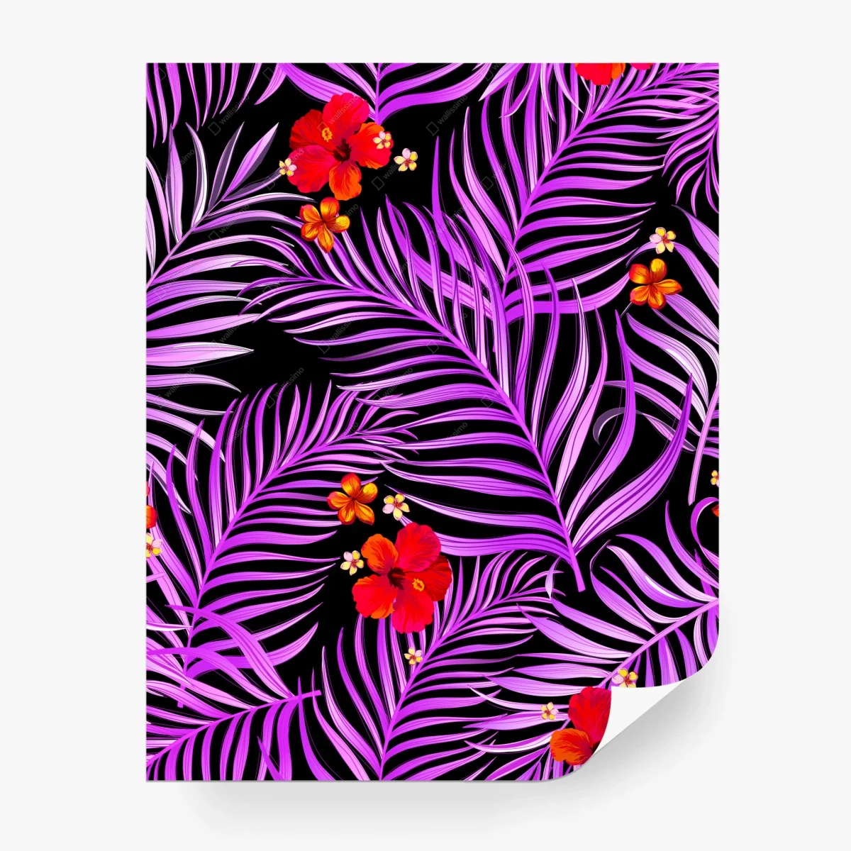 Fotomural estampa tropical de hojas moradas y flores rojas – Pixers® Fotomural estampa tropical de hojas moradas y flores rojas – Pixers®