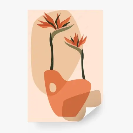 Fotomural flores tropicales en tonos tierra – Pixers®