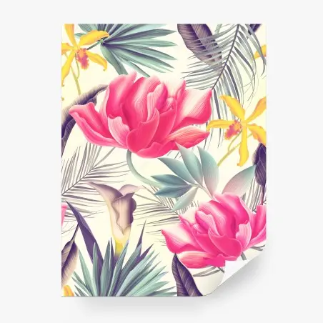 Fotomural diseño floral tropical vibrante – Pixers®