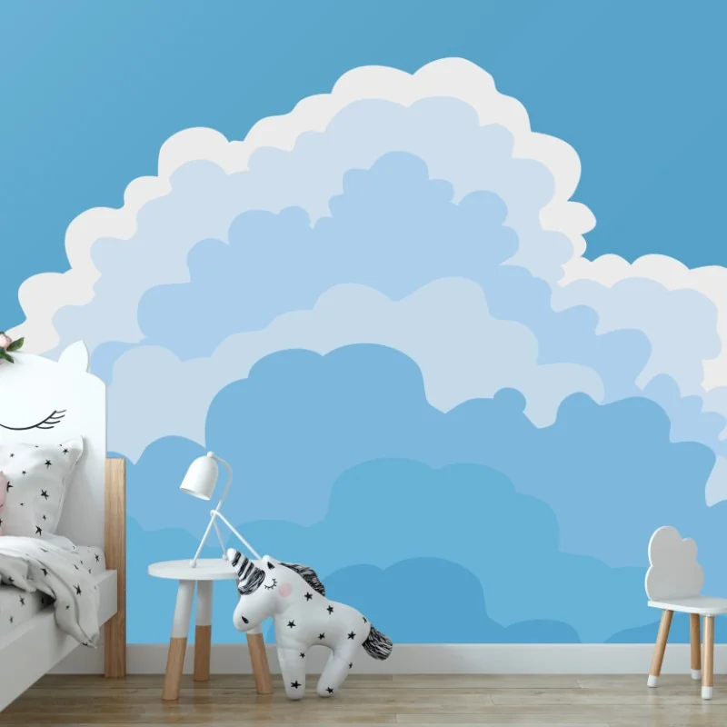 Fotomural cielo sereno con nubes y avión