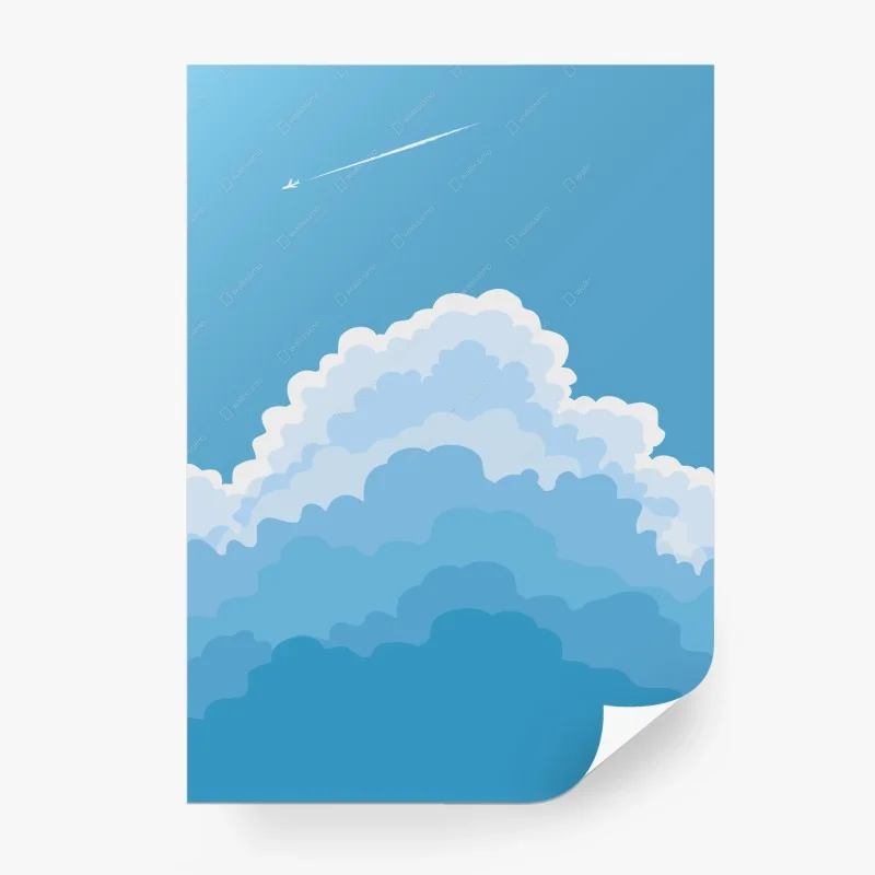Fotomural cielo sereno con nubes y avión
