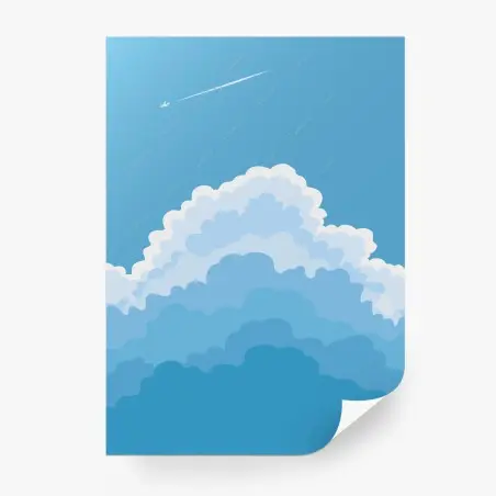 Fotomural cielo sereno con nubes y avión – Pixers®