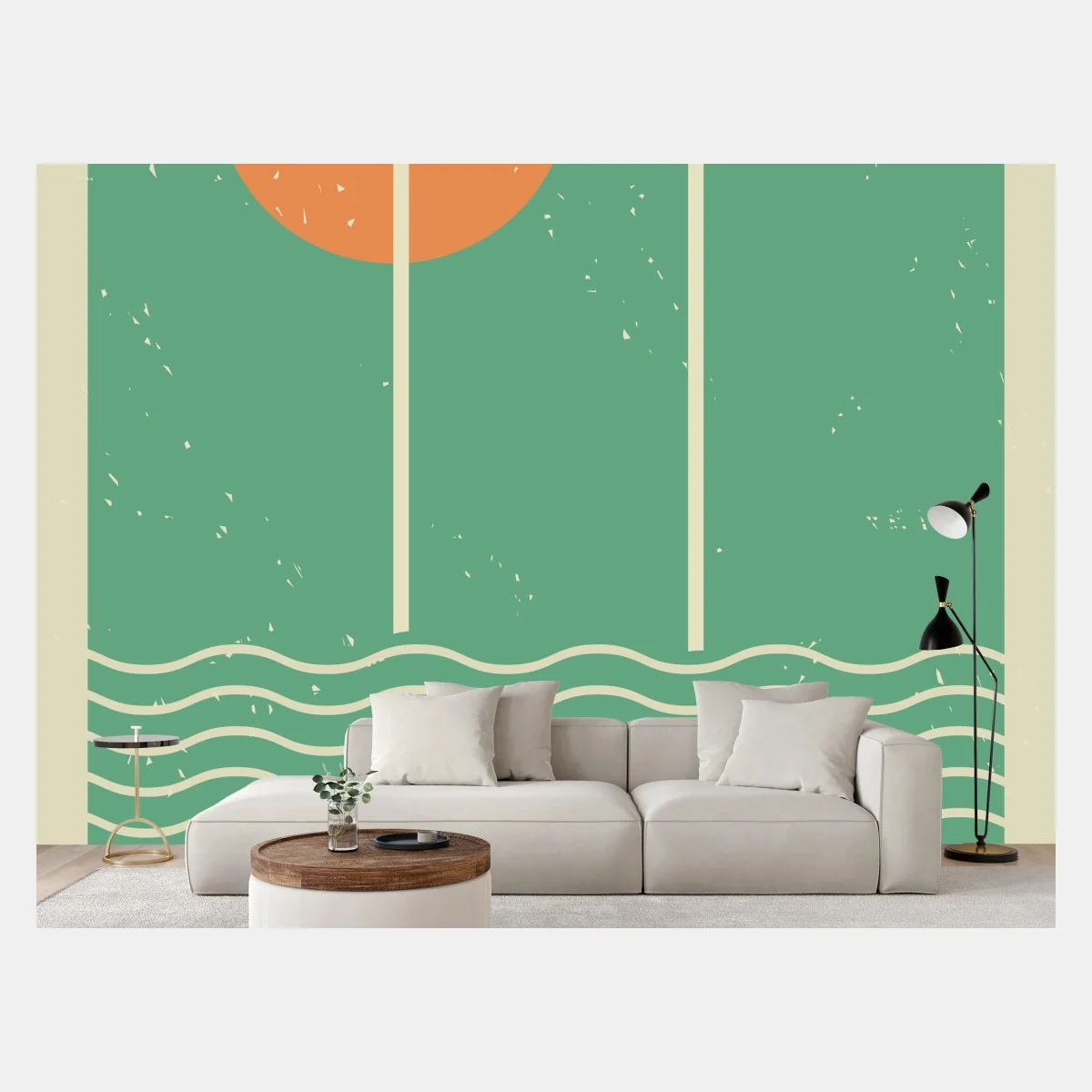 Fotomural sol y escalera sobre olas en estilo retro – Pixers® Fotomural sol y escalera sobre olas en estilo retro – Pixers®