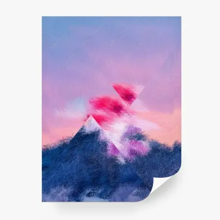 Fotomural paisaje abstracto en tonos pastel con triángulos – Pixers®