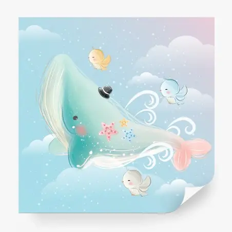 Fotomural ballena soñadora en el cielo – Pixers®