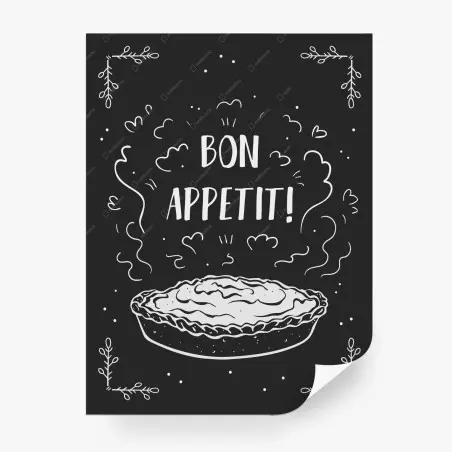 Fotomural bon appetit estilo pizarra para cocina – Pixers®