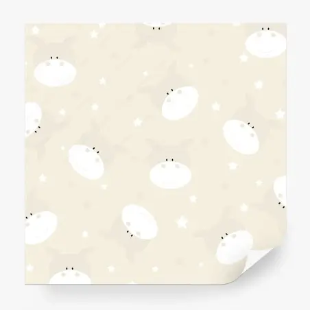 Fotomural fondo de hipopótamos y estrellas para decoración infantil – Pixers®
