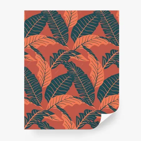 Fotomural estampa tropical en tonos terracota – Pixers®
