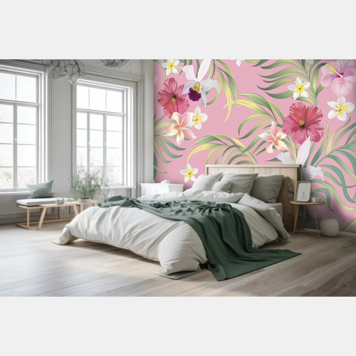 Fotomural mural floral tropical en tono rosa – Pixers® Fotomural mural floral tropical en tono rosa – Pixers®