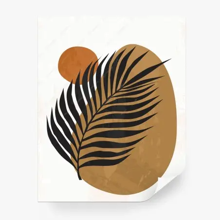Fotomural hoja de palmera en tonos tierra – Pixers®