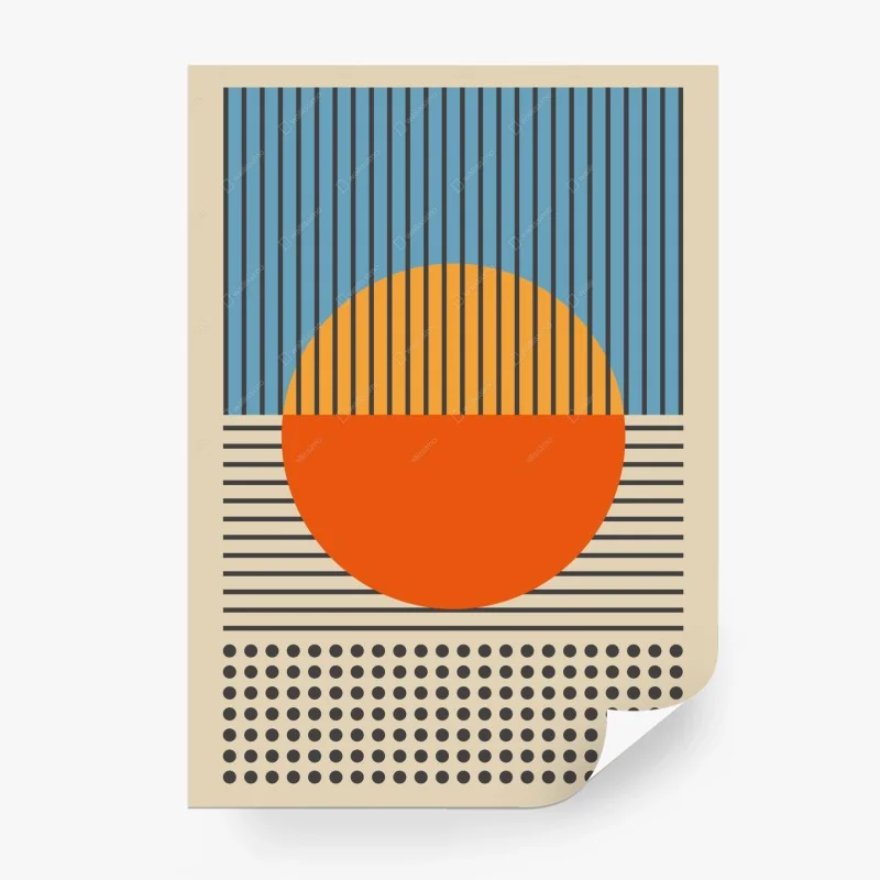 Fotomural sol geométrico en tonos cálidos