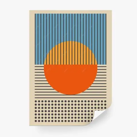 Fotomural sol geométrico en tonos cálidos – Pixers®