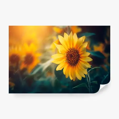 Fotomural amanecer de girasoles vibrantes – Pixers®