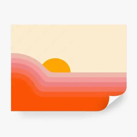 Fotomural atardecer retro en capas cálidas – Pixers®