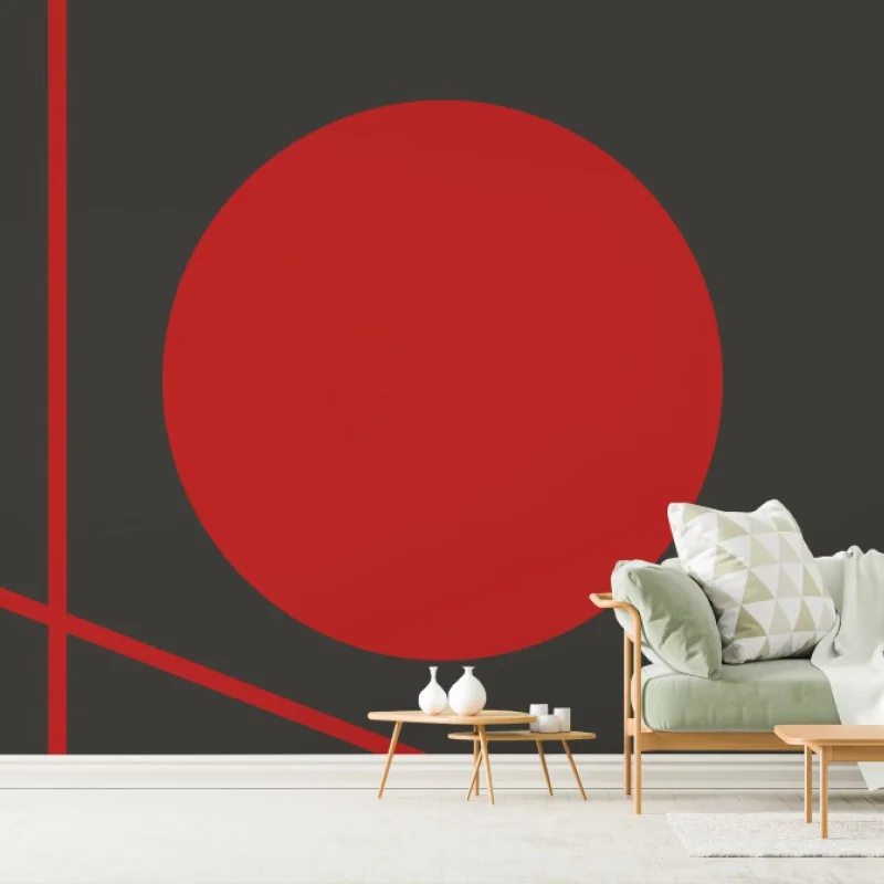 Fotomural composición geométrica en rojo y gris