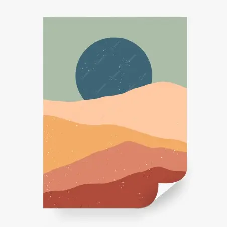 Fotomural paisaje abstracto de dunas y luna – Pixers®
