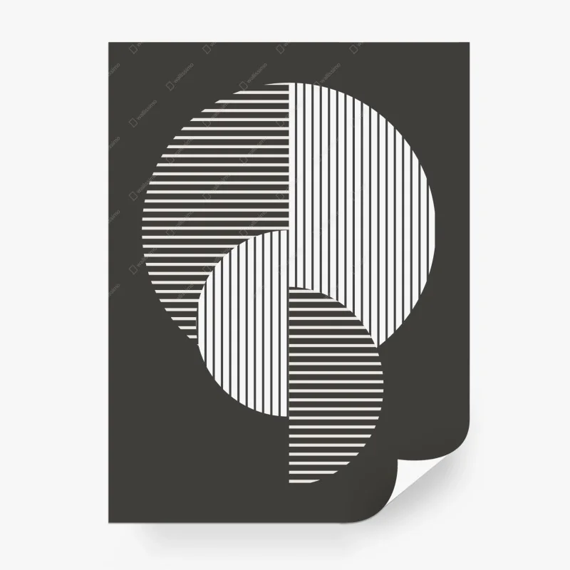 Fotomural composición geométrica en blanco y negro con rayas