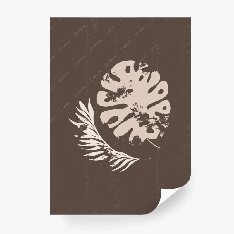 Fotomural arte botánico minimalista monstera