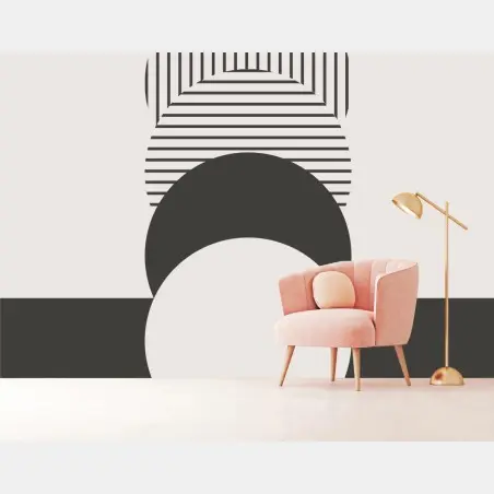 Fotomural composición geométrica minimalista en tonos neutros – Pixers®