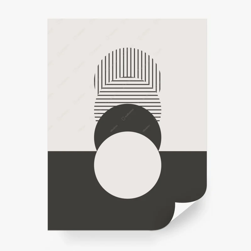 Fotomural composición geométrica minimalista en tonos neutros