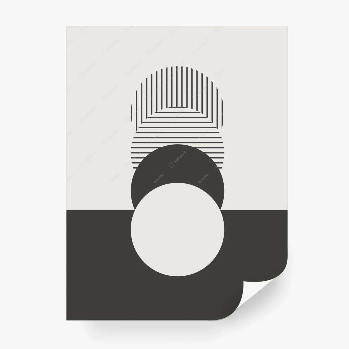 Fotomural composición geométrica minimalista en tonos neutros – Pixers®